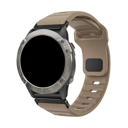 22/26mm Quick Release Silikon Band for Garmin Fenix8 47MM 51MM Armband for Fenix7 7X 6X ersatz Armband(Sand yellow Black,26mm) von WUURAA