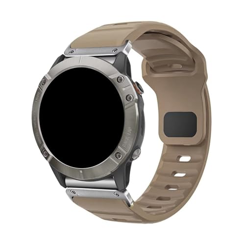 22/26mm Quick Release Silikon Band for Garmin Fenix8 47MM 51MM Armband for Fenix7 7X 6X ersatz Armband(Sand yellow silver,26mm) von WUURAA