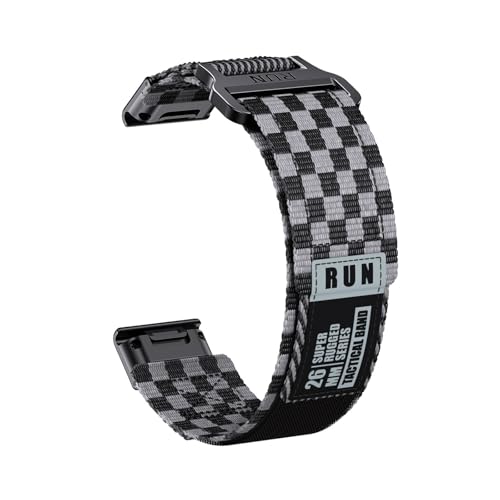 22/26mm QuickFi Nylon Woven Strap for Garmin Fenix ​​8 7 7X 6 6X Pro 5 5X Plus MARQ serie Ersetzen Armband Band Correa(Grey,22mm(MARQ series)) von WUURAA