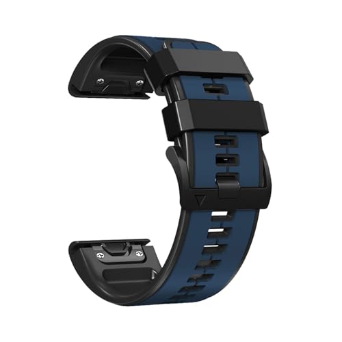 22/26mm Uhrenarmbänder for Garmin Fenix ​​8 7 7X 6 6X Pro 5 5X Plus 3HR 935 Silikon Band quick Release Blumenarmband-weinlese(Dark blue black,22mm(MARQ series)) von WUURAA