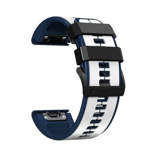 22/26mm Uhrenarmbänder for Garmin Fenix ​​8 7 7X 6 6X Pro 5 5X Plus 3HR 935 Silikon Band quick Release Blumenarmband-weinlese(White blue,22mm(Fenix 8 47mm)) von WUURAA