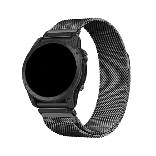 22 26 mm Milanese Quick Fit Uhrenarmband mit Metallarmband for Garmin Fenix8 7 7XPro Fenix ​​6 Fenix ​​5 EPIX 2(Black,Quick fit 22mm) von WUURAA