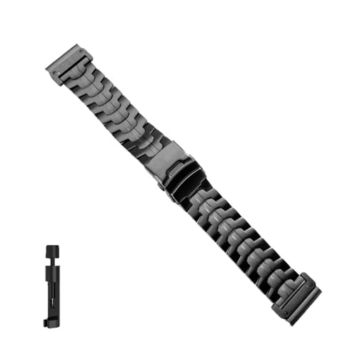 22 26 mm Quick Fit Edelstahlarmband for Garmin Fenix ​​8 51 mm 7 47 mm 7X 6 6X Pro Metallband for Garmin Fenix ​​5 5X Plus Armband(NO.2 black,For Fenix 6 6Pro) von WUURAA