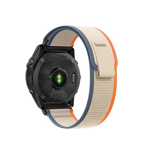 22 26mm QuickFit Nylon-Gewebeband for Garmin Fenix ​​8 47/51mm 7 7X 6 6X Pro 5X Plus Enduro 3 Atmungsaktives Sportarmband(Orange Rice,22mm(Fenix 8 47mm)) von WUURAA