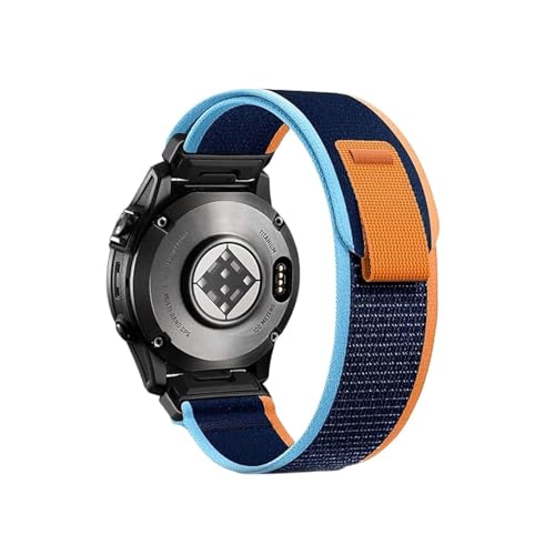 22 26mm QuickFit Nylon-Gewebeband for Garmin Fenix ​​8 47/51mm 7 7X 6 6X Pro 5X Plus Enduro 3 Atmungsaktives Sportarmband(Orange gray,26mm(Fenix 7X 6X 5X)) von WUURAA