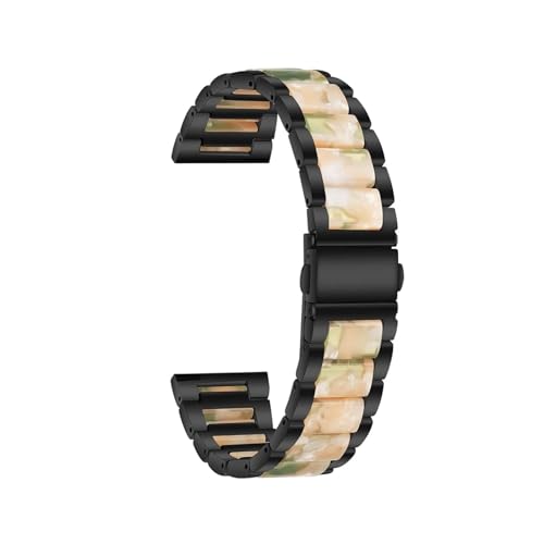 22 mm 20 mm Armband aus Legierung mit Harzarmband for Garmin-Uhrenarmband Venu 3 2 1/Venu2 Plus/SQ/Vivoactive 4 Metallgürtel (Color : Black Style3, Size : For Venu2 Plus) von WUURAA