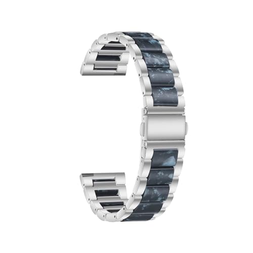 22 mm 20 mm Armband aus Legierung mit Harzarmband for Garmin-Uhrenarmband Venu 3 2 1/Venu2 Plus/SQ/Vivoactive 4 Metallgürtel (Color : Silver Style4, Size : For Venu 1) von WUURAA