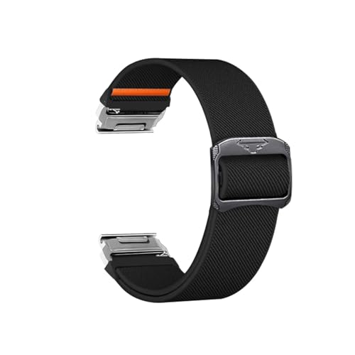 22 mm 26 mm Nylon-Quick-Fit-Armband for Garmin Fenix ​​7X 8X 8 7 Pro 6X 6 5X Tactix 8 7 Forerunner 965 955 Uhrenzubehör(Black-S,26mm) von WUURAA