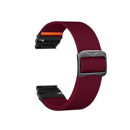 22 mm 26 mm Nylon-Quick-Fit-Armband for Garmin Fenix ​​7X 8X 8 7 Pro 6X 6 5X Tactix 8 7 Forerunner 965 955 Uhrenzubehör(Wine Red-B,22mm) von WUURAA