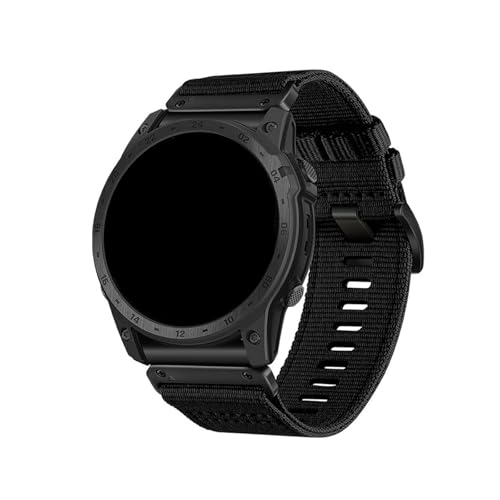 22 mm 26 mm Nylon-Quick-Fit-Armband for Garmin Tactix7pro Fenix ​​7X 8 7 Pro Fenix ​​6X 6 5X 5Plus Uhrenzubehör(Black,22mm(Fenix8 47mm)) von WUURAA