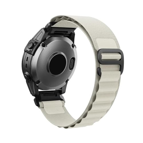 22 mm 26 mm Nylon-Schnellmontagearmband for Garmin Fenix ​​8 7X 7 Pro Fenix ​​6X 6 5X 5Plus Tactix 7 Forerunner 965 955 Enduro 2 Loop-Band(White,22mm fenix7/6/5/935) von WUURAA