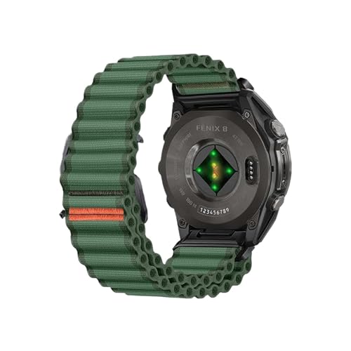 22 mm 26 mm QuickFit-Armband for Garmin Fenix ​​8 7X 7 Pro 6X 6 5X 5Plus Tactix 7 Forerunner 965 955 Enduro 2 Schleife Nylonband(Army green,22mm(Epix Gen 2)) von WUURAA