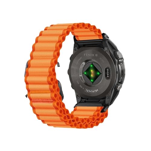 22 mm 26 mm QuickFit-Armband for Garmin Fenix ​​8 7X 7 Pro 6X 6 5X 5Plus Tactix 7 Forerunner 965 955 Enduro 2 Schleife Nylonband(Orange,26mm(Fenix 8 51mm)) von WUURAA