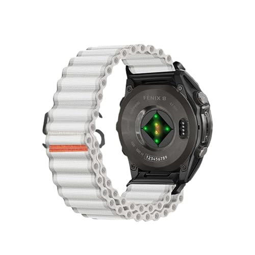 22 mm 26 mm QuickFit-Armband for Garmin Fenix ​​8 7X 7 Pro 6X 6 5X 5Plus Tactix 7 Forerunner 965 955 Enduro 2 Schleife Nylonband(Starlight Gray,26mm(Epix Pro 51mm)) von WUURAA