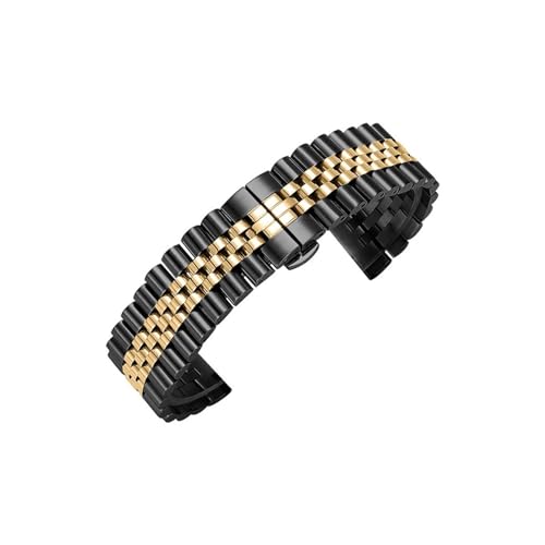 22mm 20mm Passend for Samsung Galaxy Watch 5 Pro 45mm 6 5 44mm 40mm Band watch6 4 Classic 47mm 46mm 42mm Armband Edelstahlarmband (Color : Black gold tool, Size : For Galaxy Watch 5 40mm) von WUURAA