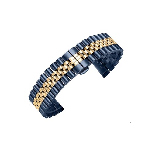 22mm 20mm Passend for Samsung Galaxy Watch 5 Pro 45mm 6 5 44mm 40mm Band watch6 4 Classic 47mm 46mm 42mm Armband Edelstahlarmband (Color : Blue gold tool, Size : 20mm) von WUURAA