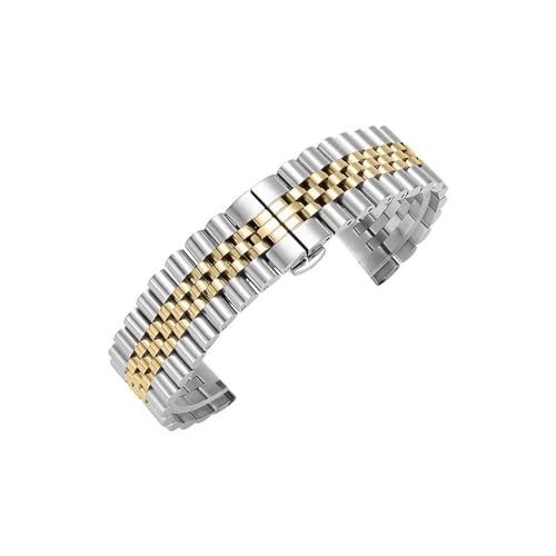 22mm 20mm Passend for Samsung Galaxy Watch 5 Pro 45mm 6 5 44mm 40mm Band watch6 4 Classic 47mm 46mm 42mm Armband Edelstahlarmband (Color : Silver gold tool, Size : 20mm) von WUURAA