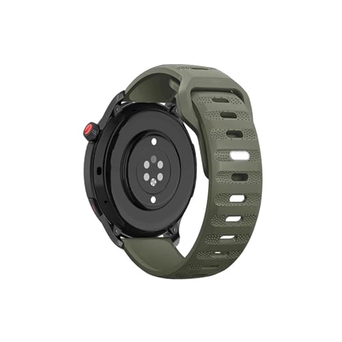 22mm 20mm Silikonband for Huawei Uhr 4/3/GT3-2 Pro for Amazfit GTR 4/GTS 4 weiche atmungsaktive Gürtel for Samsung Galaxy Uhr 6/5/4 Armband (Color : Army green, Size : For 20mm) von WUURAA