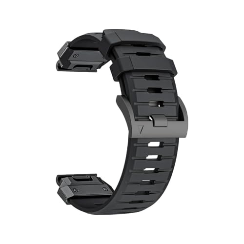 22mm 26mm Fluorkautschukband for Garmin Fenix ​​8 7X 7 6 6X Pro Epix Pro Gen2 47mm 51mm 5XPlus QuickFit Armband(Black,QuickFit 22mm) von WUURAA
