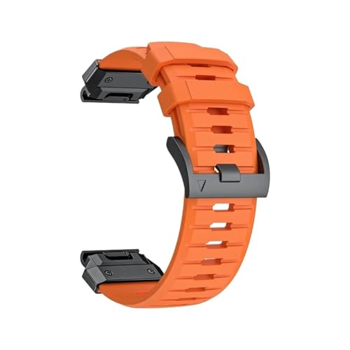 22mm 26mm Fluorkautschukband for Garmin Fenix ​​8 7X 7 6 6X Pro Epix Pro Gen2 47mm 51mm 5XPlus QuickFit Armband(Orange,22mm(Fenix 8 47mm)) von WUURAA