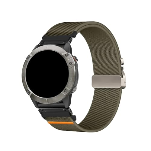 22mm 26mm Nylon Elastisches Armband for Garmin Fenix ​​8 7 7X 6 6X 5XPlus Quick Fit Sport Band(Army Green Black,22mm) von WUURAA