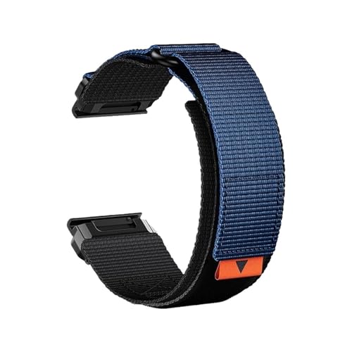 22mm 26mm Nylon Woven Strap for Garmin Watch Fenix ​​8 7 6X Pro Elastisches Armband for Tactlx7MK2 Sport Band(Blue,26mm For Fenix 7X 6X 5X) von WUURAA