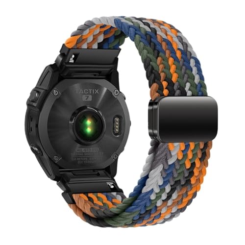 22mm 26mm Nylon Woven Strap for Garmin Watch Fenix ​​8 7 6X Pro Elastisches Armband for Tactlx7MK2 Sport Band(Camouflage seven colors,22mm(Fenix 8 47mm)) von WUURAA