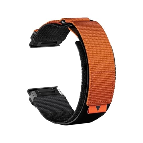 22mm 26mm Nylon Woven Strap for Garmin Watch Fenix ​​8 7 6X Pro Elastisches Armband for Tactlx7MK2 Sport Band(Orange,26mm For Fenix 8 51mm) von WUURAA