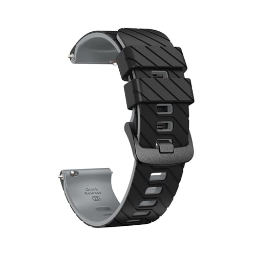 22mm Silikon Sport Band for Huawei Uhr Ultimative GT5 Pro GT4 46MM GT3 GT2 Ersatz Armband(Black gray,22mm) von WUURAA