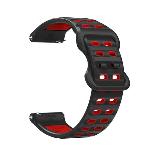 22mm Silikon Sport Band for Huawei Watch Ultimative GT4 GT5 GT5Pro 46MM GT3 GT2 4 4Pro Ersatz Armband(Black red) von WUURAA