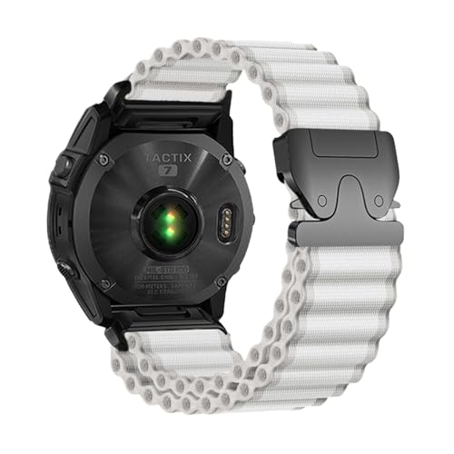 26/22/20mm Quickfit Nylon Ozean Fallschirm Schnalle Band for Garmin Fenix ​​8 51 47mm E 7X 7Pro 6X 6Pro Enduro 3 2 Armband(White Black,20mm) von WUURAA