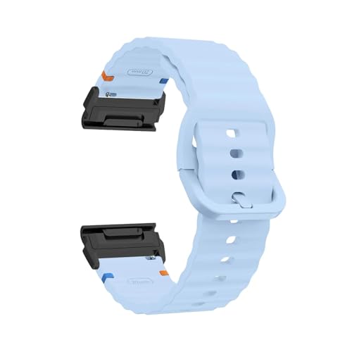 26mm 22mm QuickFit Silikonband for Garmin Fenix ​​8 47mm 51mm E 7 7X 6X Pro 5X Plus Epix Pro Gen 2/Enduro 3 Armband(Blue black,26mm) von WUURAA