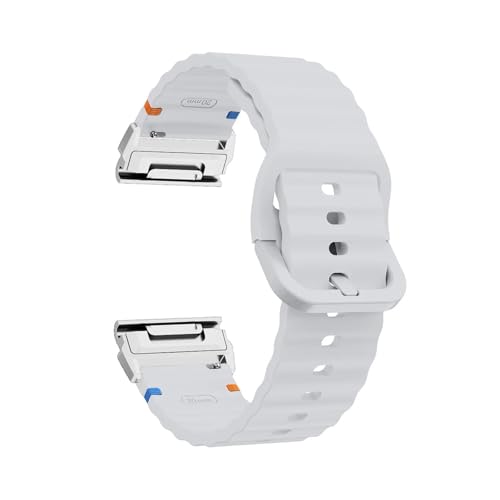 26mm 22mm QuickFit Silikonband for Garmin Fenix ​​8 47mm 51mm E 7 7X 6X Pro 5X Plus Epix Pro Gen 2/Enduro 3 Armband(Gray silver,22mm) von WUURAA