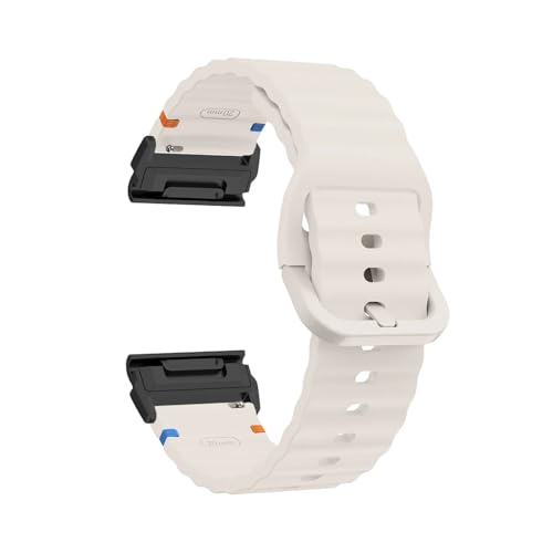 26mm 22mm QuickFit Silikonband for Garmin Fenix ​​8 47mm 51mm E 7 7X 6X Pro 5X Plus Epix Pro Gen 2/Enduro 3 Armband(Starlight black,26mm) von WUURAA