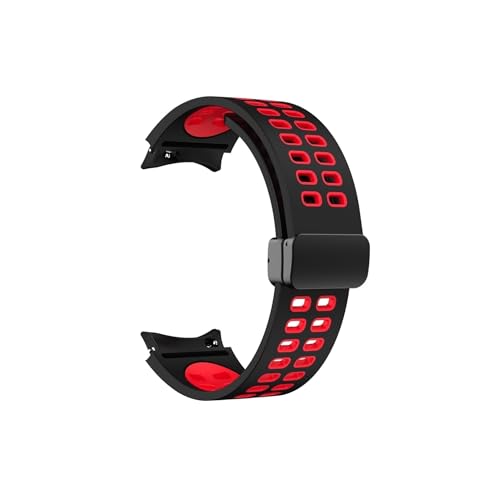 Armbänder for Samsung Galaxy Watch 6 47 mm 43 mm for Watch 4/5 44 mm 40 mm Aufdruck Reflektierendes Correa-Band for Watch 4 Classic 42 mm 46 mm (Color : Black-Red, Size : For Watch 4 5 40MM 44MM) von WUURAA