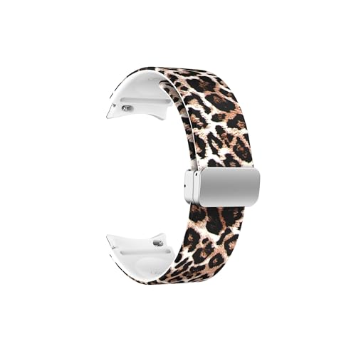 Armbänder for Samsung Galaxy Watch 6 47 mm 43 mm for Watch 4/5 44 mm 40 mm Aufdruck Reflektierendes Correa-Band for Watch 4 Classic 42 mm 46 mm (Color : Brown leopard, Size : For Galaxy Watch 5Pro 4 von WUURAA