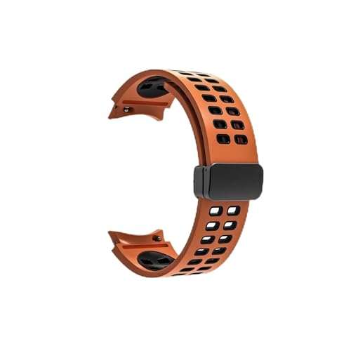 Armbänder for Samsung Galaxy Watch 6 47 mm 43 mm for Watch 4/5 44 mm 40 mm Aufdruck Reflektierendes Correa-Band for Watch 4 Classic 42 mm 46 mm (Color : Orange-Black, Size : For Watch 6 40MM 44MM) von WUURAA