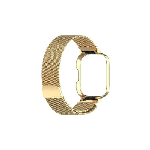 Armband passend for Xiaomi Redmi Watch 3 2 Lite Band passend for Mi Watch Lite mit Metallschutzhülle Stoßstange Magnetschlaufe Armband for Redmi Watch (Color : Gold, Size : For Redmi Watch 2) von WUURAA