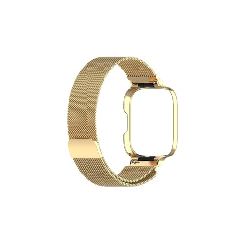 Armband passend for Xiaomi Redmi Watch 3 2 Lite Band passend for Mi Watch Lite mit Metallschutzhülle Stoßstange Magnetschlaufe Armband for Redmi Watch (Color : Gold, Size : For Redmi Watch 3) von WUURAA