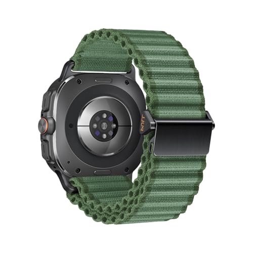 Atmungsaktives Nylonarmband for Samsung Galaxy Watch Ultra2 (2025) Band for GALAXY 7 Ultra 47mm Sportarmband(NO.1 army green,For Watch Ultra2(2025)) von WUURAA