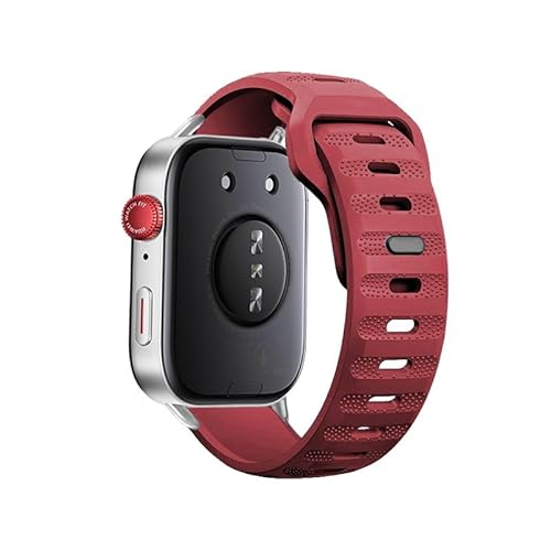 Atmungsaktives Silikonarmband for Huawei Watch Fit3 Fit4 Fit4Pro, Sportarmband for HUAWEI FIT 4 Pro, Ersatzband(Wine Red,For Watch Fit 3) von WUURAA