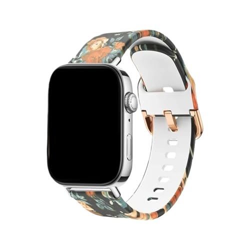 Bedrucktes Silikonarmband for Huawei Watch Fit 3 Ersatzarmband Correa for Huawei Watch Fit4 4pro(Rose pattern,For fit 4 pro) von WUURAA