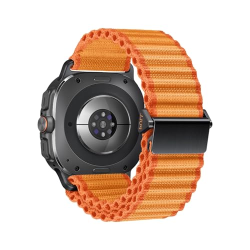 Breites, gewelltes Nylonarmband for Samsung Galaxy Watch Ultra2 (2025) Armband for GALAXY 7 Ultra 47 mm Sportarmband(Orange,For Watch Ultra 47mm) von WUURAA