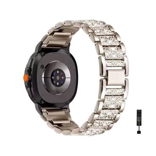 Damenmode-Armband for Samsung Galaxy Watch 8 Classic 46mm Ultra 47mm Metallband for Galaxy Watch8 40 44mm Armband(Starlight-b,For Watch 8 Classic) von WUURAA