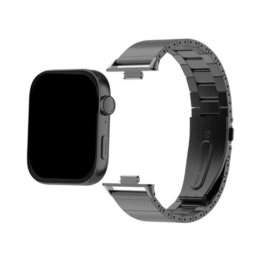 Edelstahl-Uhrengehäuse-Armband for Huawei Watch Fit3 Fit4 Fit4Pro Schutzhülle Armband Gürtel(Black,For Fit4pro+case) von WUURAA