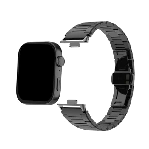 Edelstahl-Uhrengehäusearmband for Huawei Watch Fit3 Fit4 Fit4Pro Armband mit Spezialanschlüssen(Black,For fit4pro) von WUURAA
