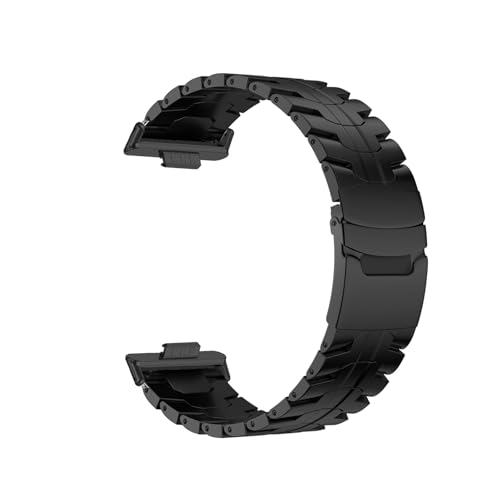 Edelstahlarmband for Huawei Watch Fit 3/4/4Pro, Metallarmband for Fit3 Fit4 Fit4Pro, austauschbares Titanarmband(Black,STAINLESS STEEL_FOR FIT 4) von WUURAA