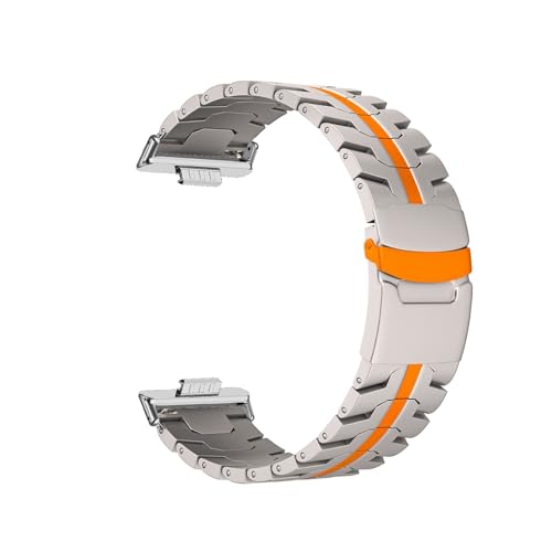 Edelstahlarmband for Huawei Watch Fit 3/4/4Pro, Metallarmband for Fit3 Fit4 Fit4Pro, austauschbares Titanarmband(TiOS,STAINLESS STEEL_FOR FIT 4PRO) von WUURAA