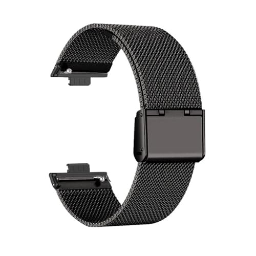 Edelstahlarmband for Huawei Watch Fit 3 4 4Pro Armband Correa Milanese Metallband(Black,For Fit 4 Pro) von WUURAA