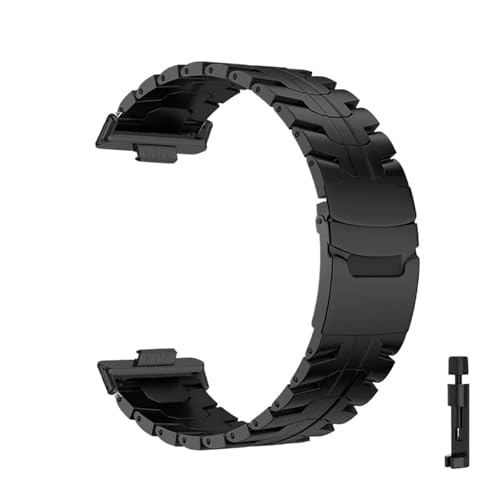 Edelstahlarmband for Huawei Watch Fit 3 4 Correa Armband for Huawei Watch Fit4 Pro Zubehör Metallarmband(Black-B,For Fit 4 Pro) von WUURAA